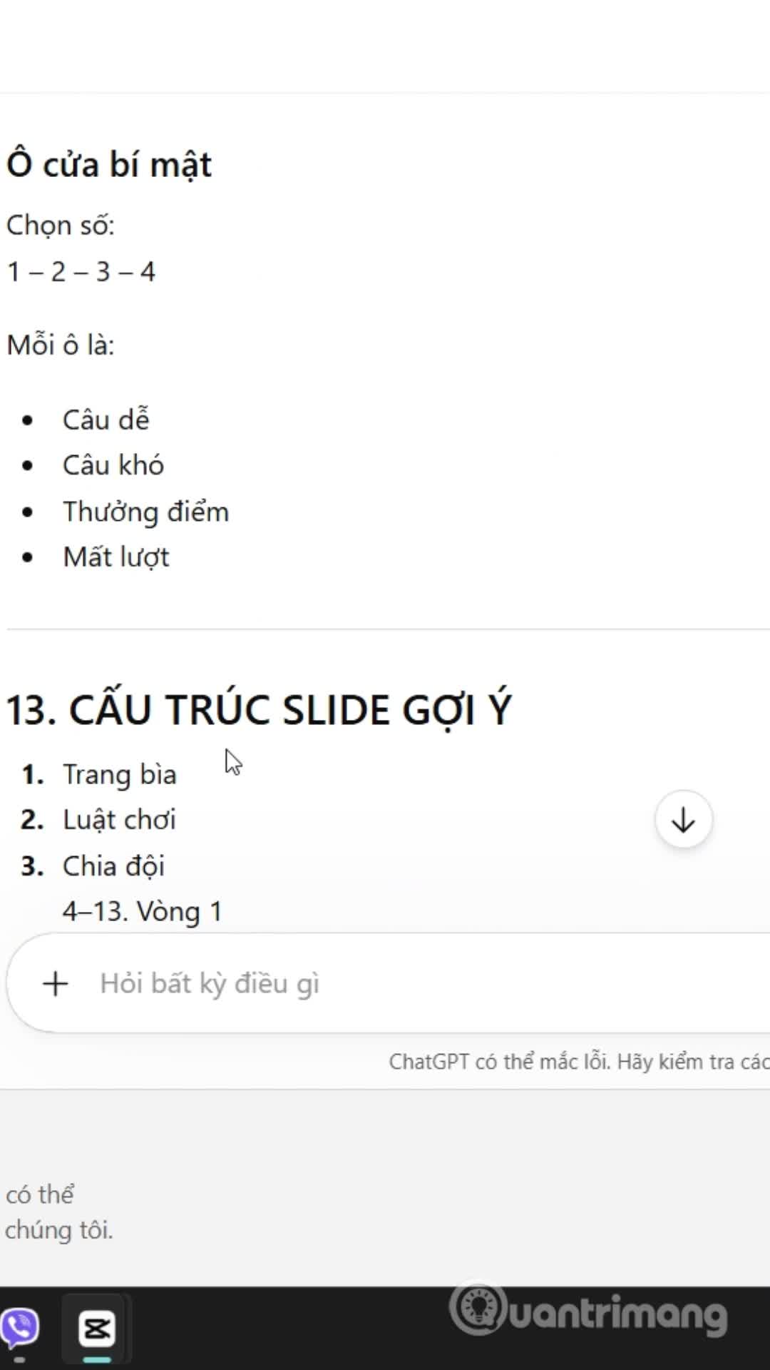 Tạo gameshow trên Canva AI