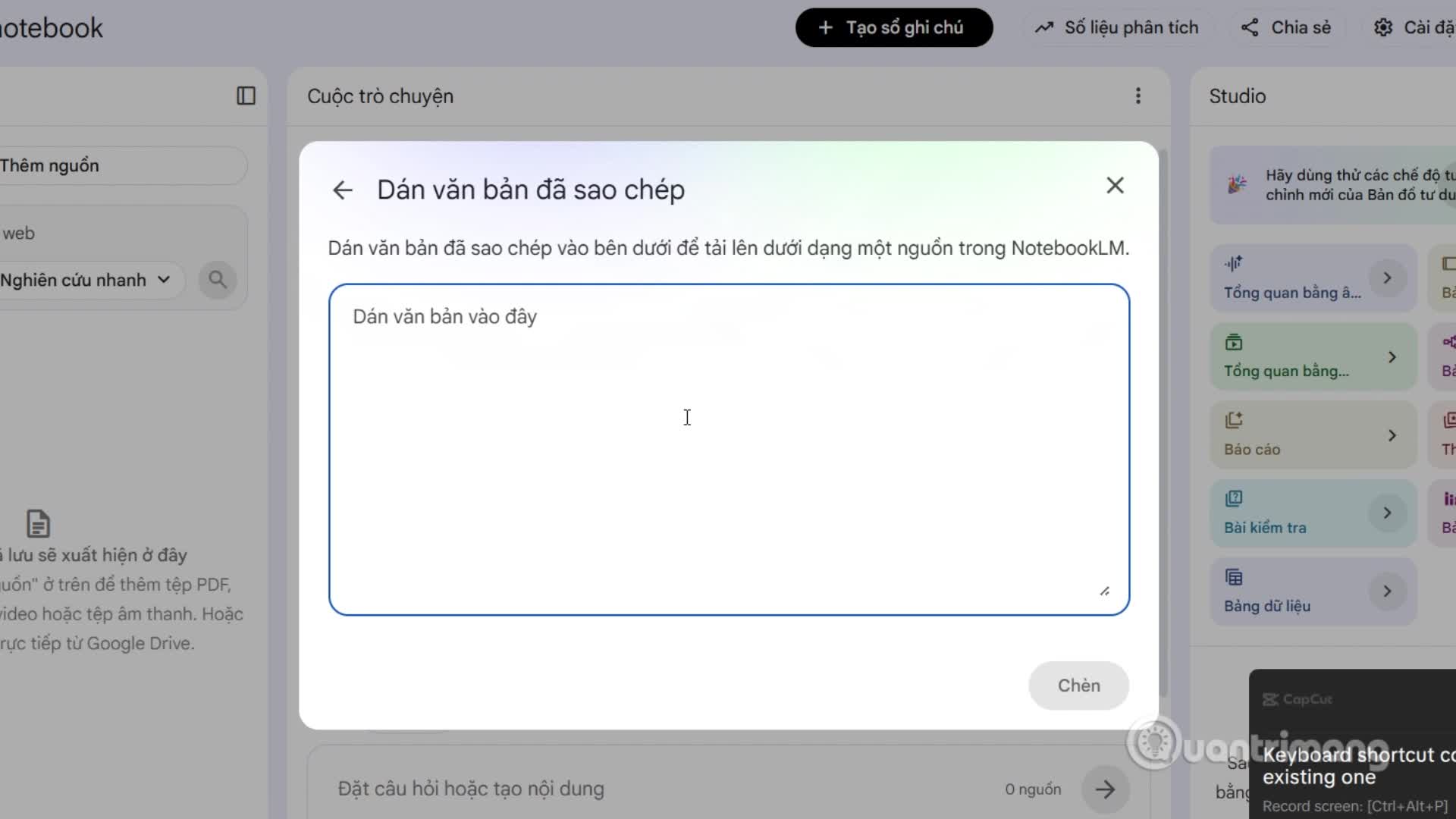 Hướng dẫn tạo bảng dữ liệu trên NotebookLM