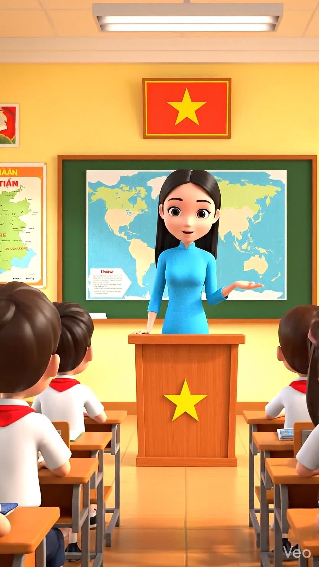 Video hoạt hình 3D mở đẩu tiết học trên Flow 
