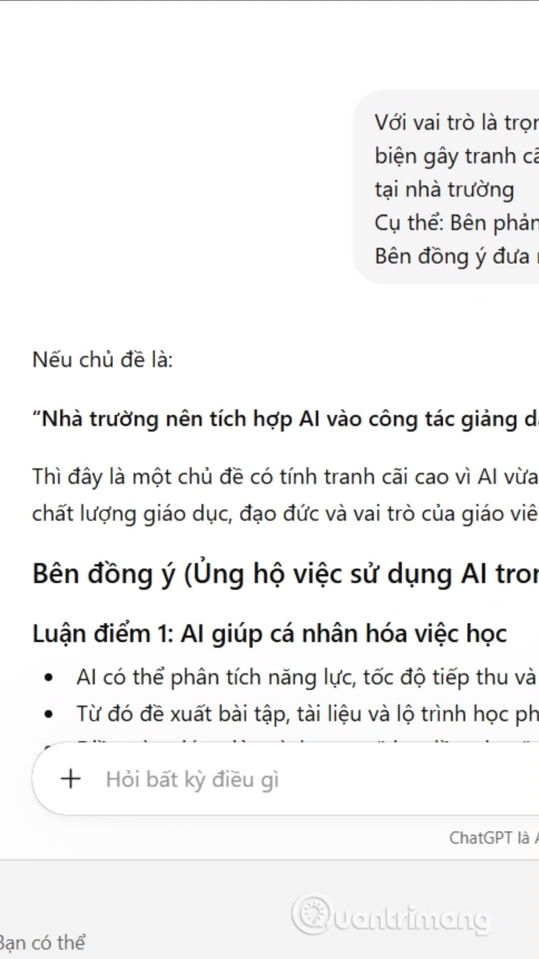 Tạo cuộc hội thoại tranh luận trên NotebookLM