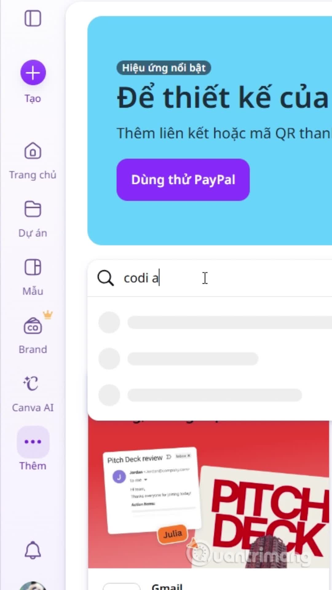 Dùng Codia AI trên Canva tạo thiết kế