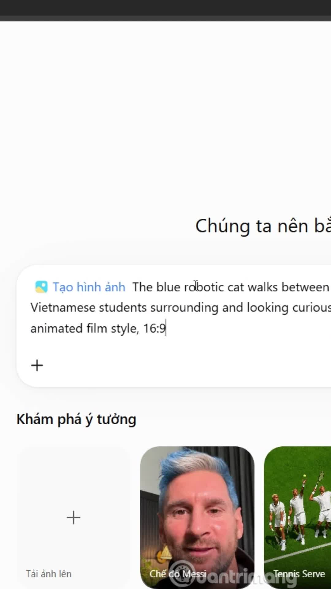 Tạo video chú mèo máy mở đầu tiết học