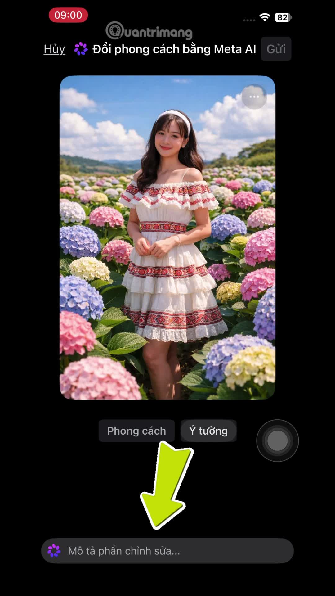 Chỉnh sửa ảnh bằng AI trên Messenger 