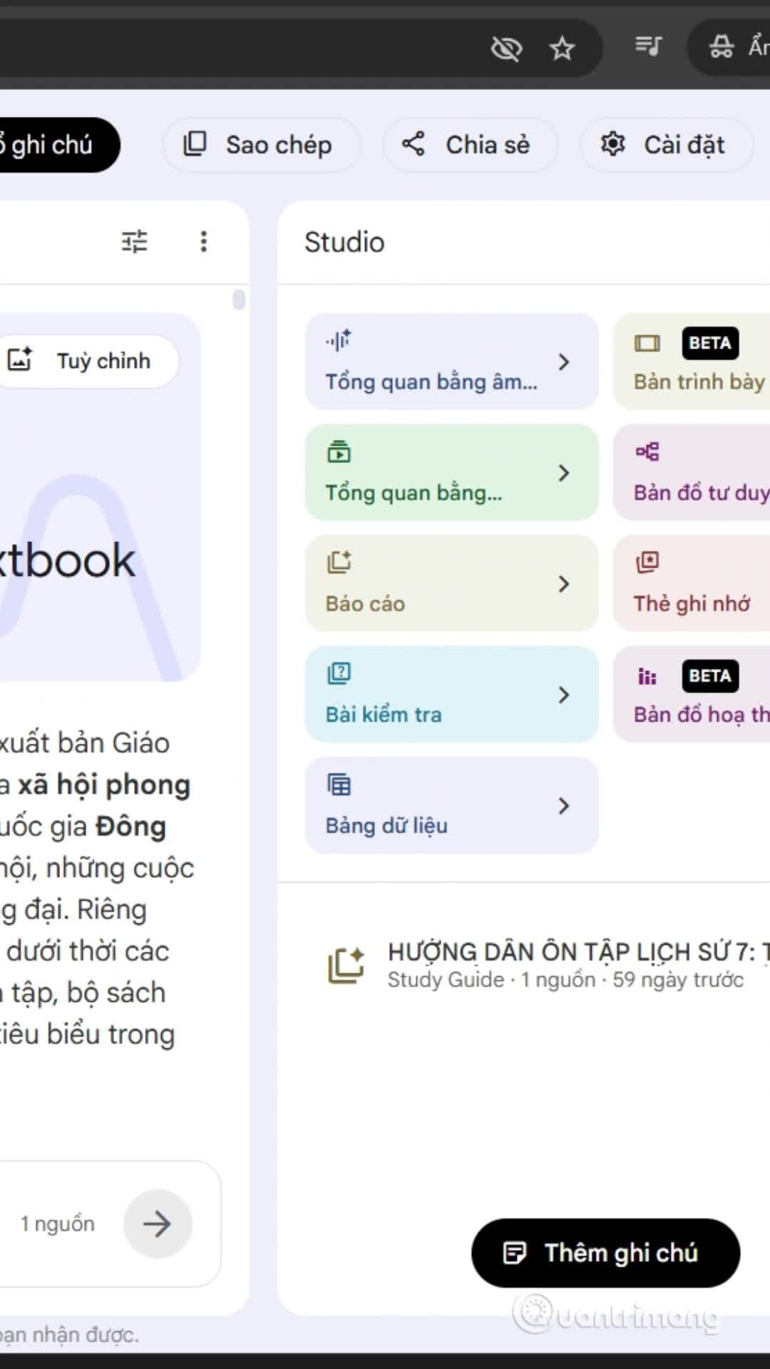 Tạo bài đăng blog trên NotebookLM
