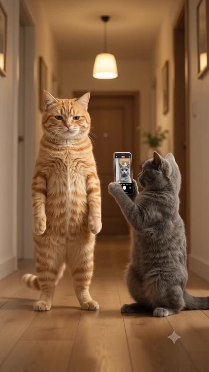 Video AI mèo nhảy