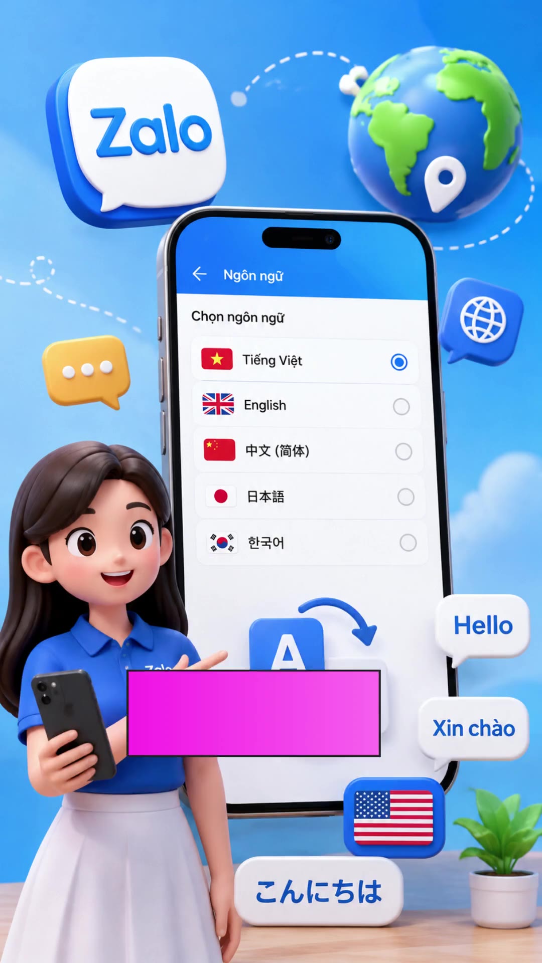 Hướng dẫn thay đổi ngôn ngữ trên Zalo